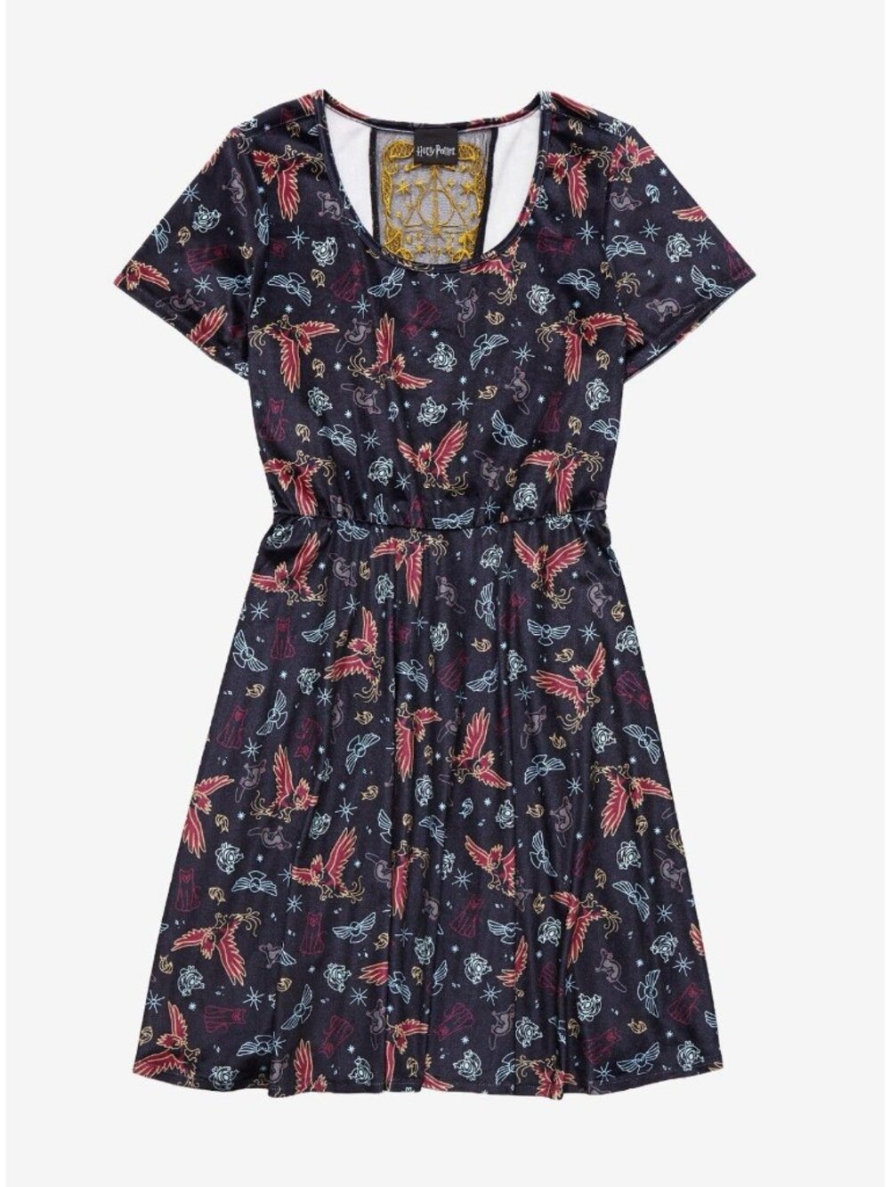Harry Potter Pets  Lace Back Velvet Dress L Large